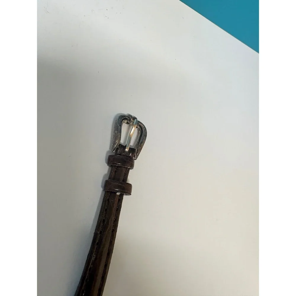Geneva Elite Vintage Style Brown Leather Ornate‎ Silver Tone Heart Charm Watch